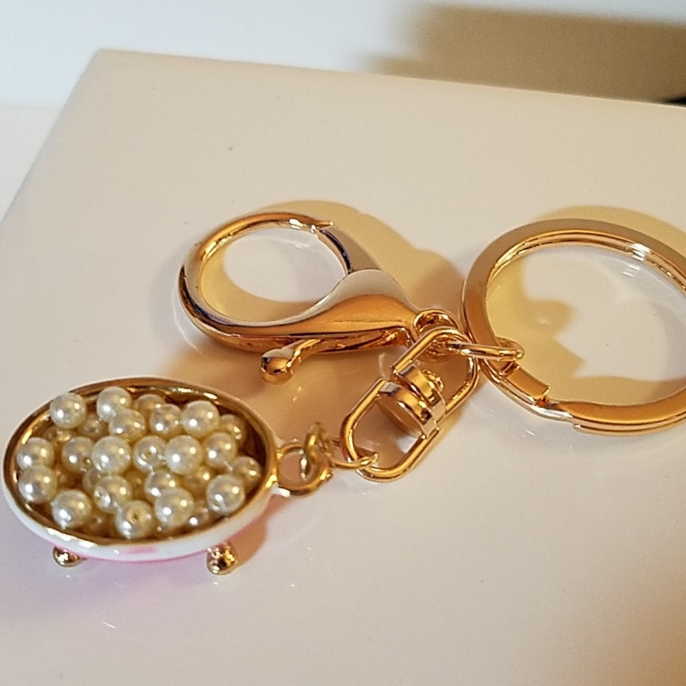 Bubble Bath Gold Tone Purse Charm Keyring